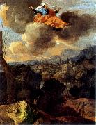 Nicolas Poussin La Translation miraculeuse de sainte Rita de Cascia ou La Vierge protegeant Spolete oil painting artist